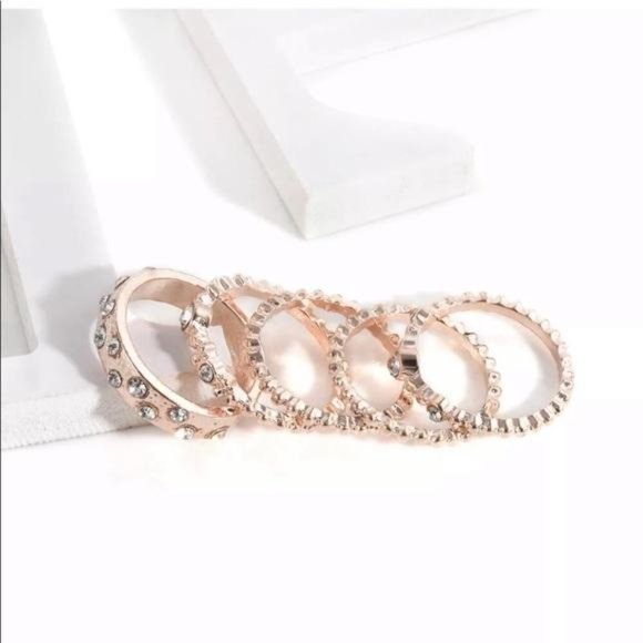 New 5Pcs/Set Rose Gold Ring - Picture 3 of 3